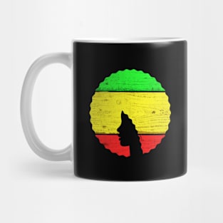 Afro Hair Woman with African Rasta Colors, Black History Mug